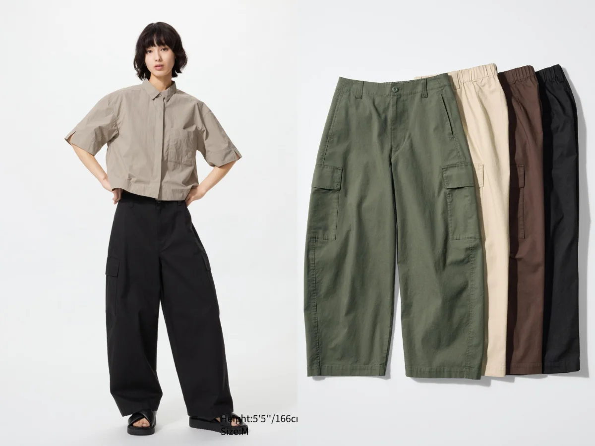 UNIQLO 繭型工裝褲，NT.1,290&rarr;特價NT.990