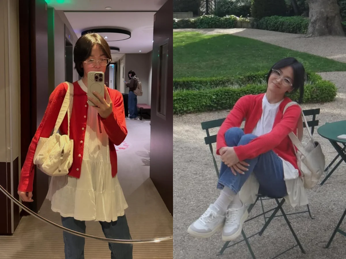 宋慧喬穿搭,帆布包