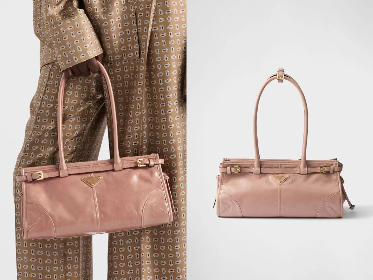 Prada Bonnie 皮革肩背手提包，NT.98,000