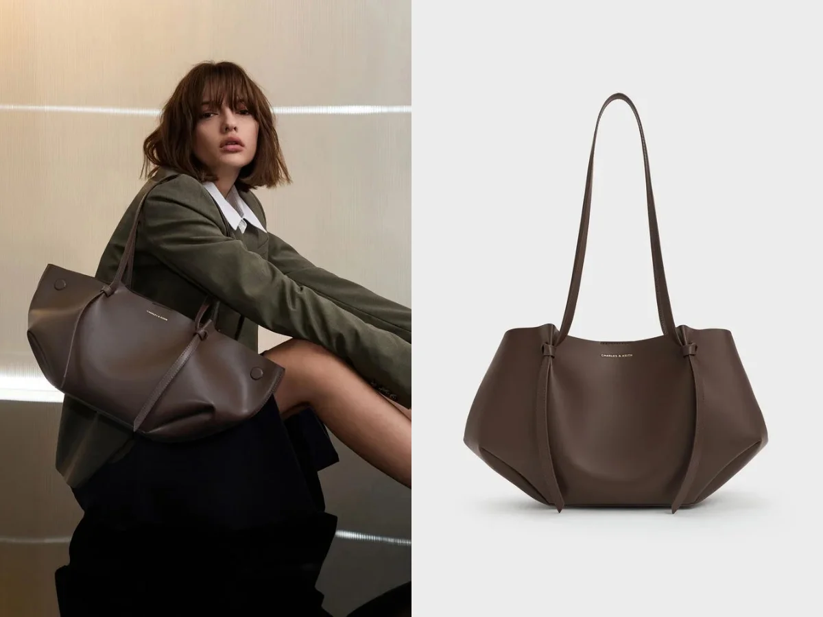 CHARLES & KEITH Calla 抓皺托特包，NT.2,990
