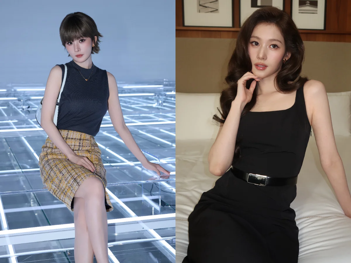 楊冪「精靈短髮」格紋裙掀討論！SANA小黑裙高級仙氣，PRADA 2027春夏把長裙玩出華麗感