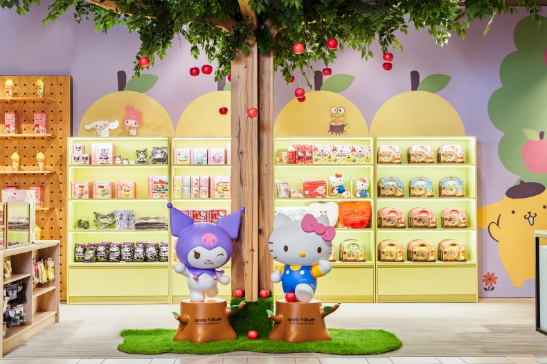 三麗鷗粉絲集合了！台北101「Hello Kittty蘋果村」快閃店開幕，限定商品必買必吃