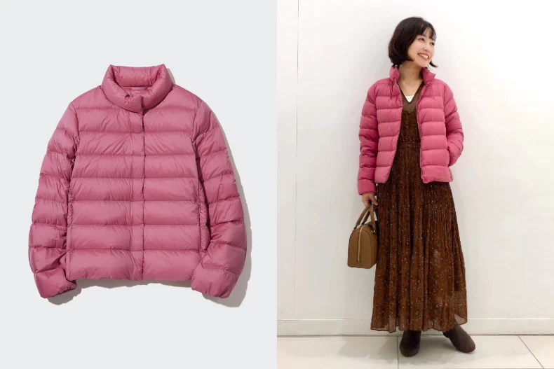 玫瑰色羽絨外套推薦:UNIQLO