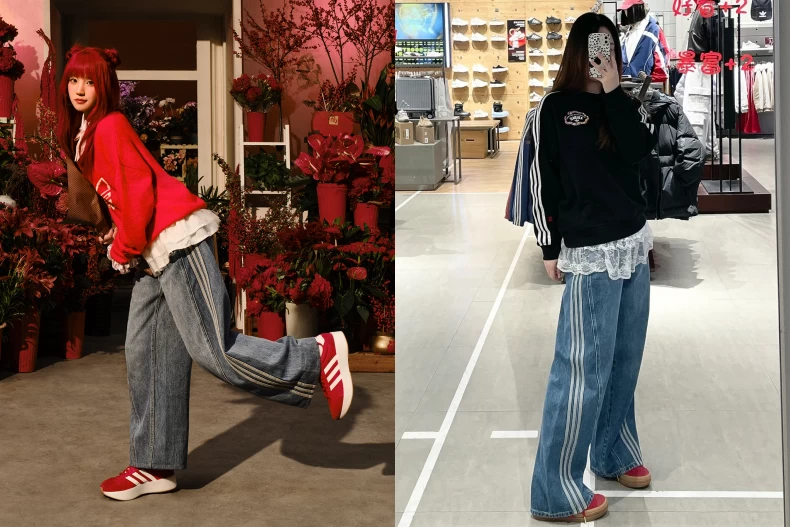 adidas牛仔褲