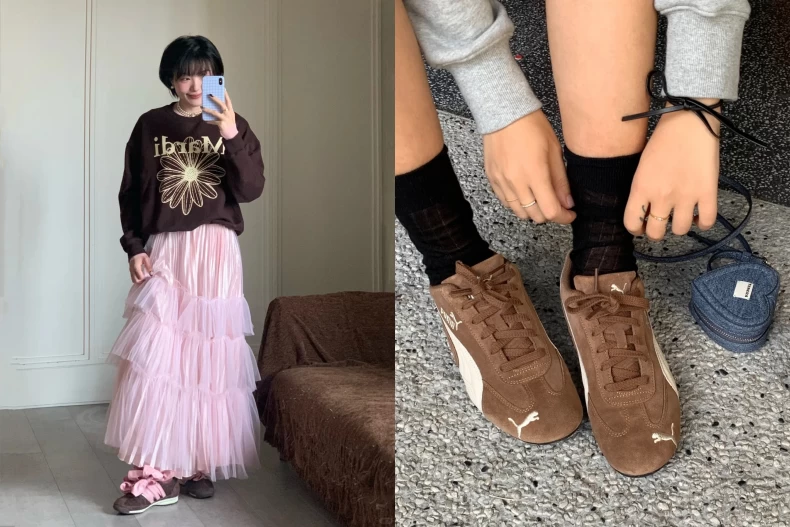 2025年薄底鞋繼續當道！王淨&性感歌姬搶穿「PUMA摩卡棕」，adidas乳牛紋也來搶鏡