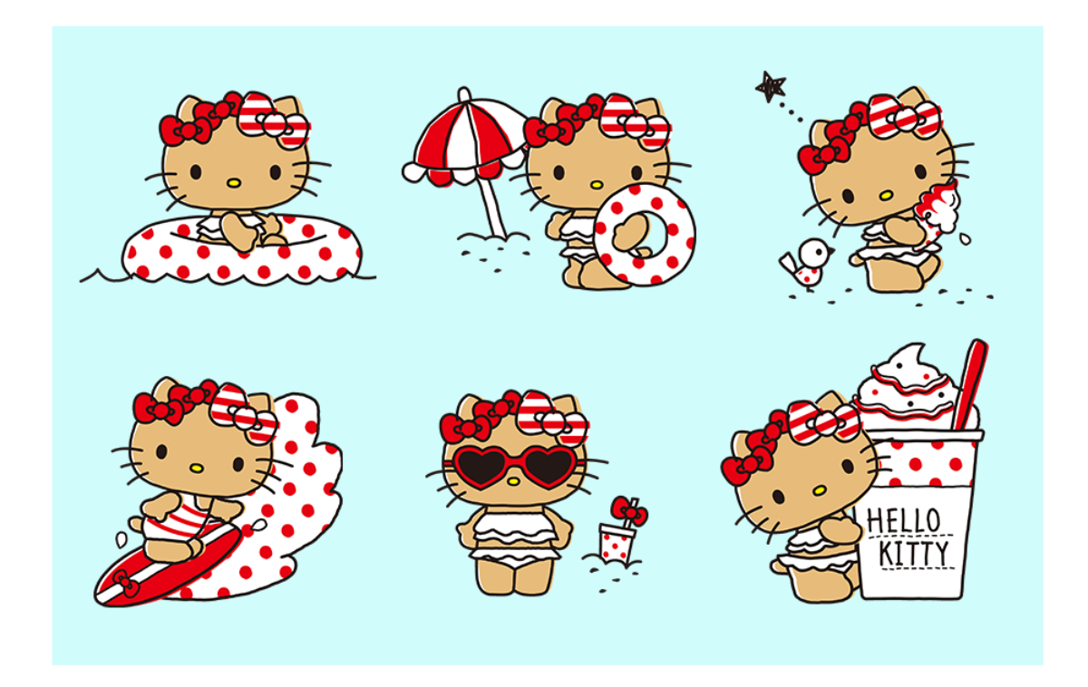 1200No.221_25SS_サンリオ_日焼けキティ_【特集ページ】スタンプ一覧修正 _1_