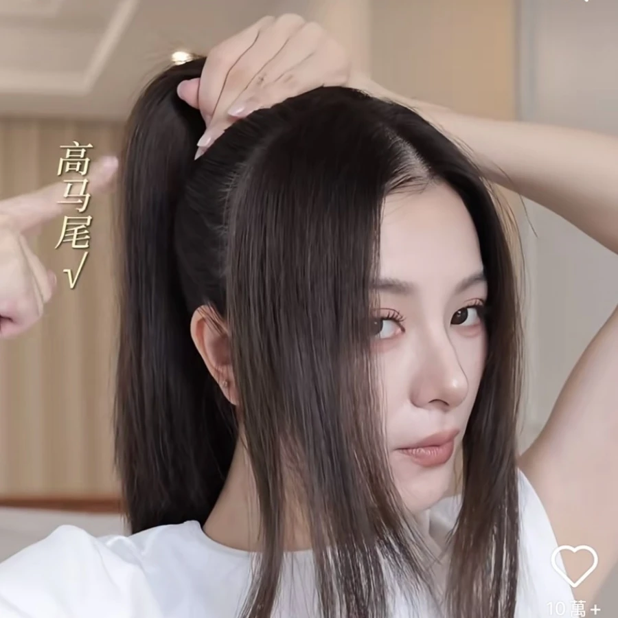 小臉高馬尾步驟1:後區頭髮先往上綁 小臉高馬尾步驟1:後區頭髮先往上綁