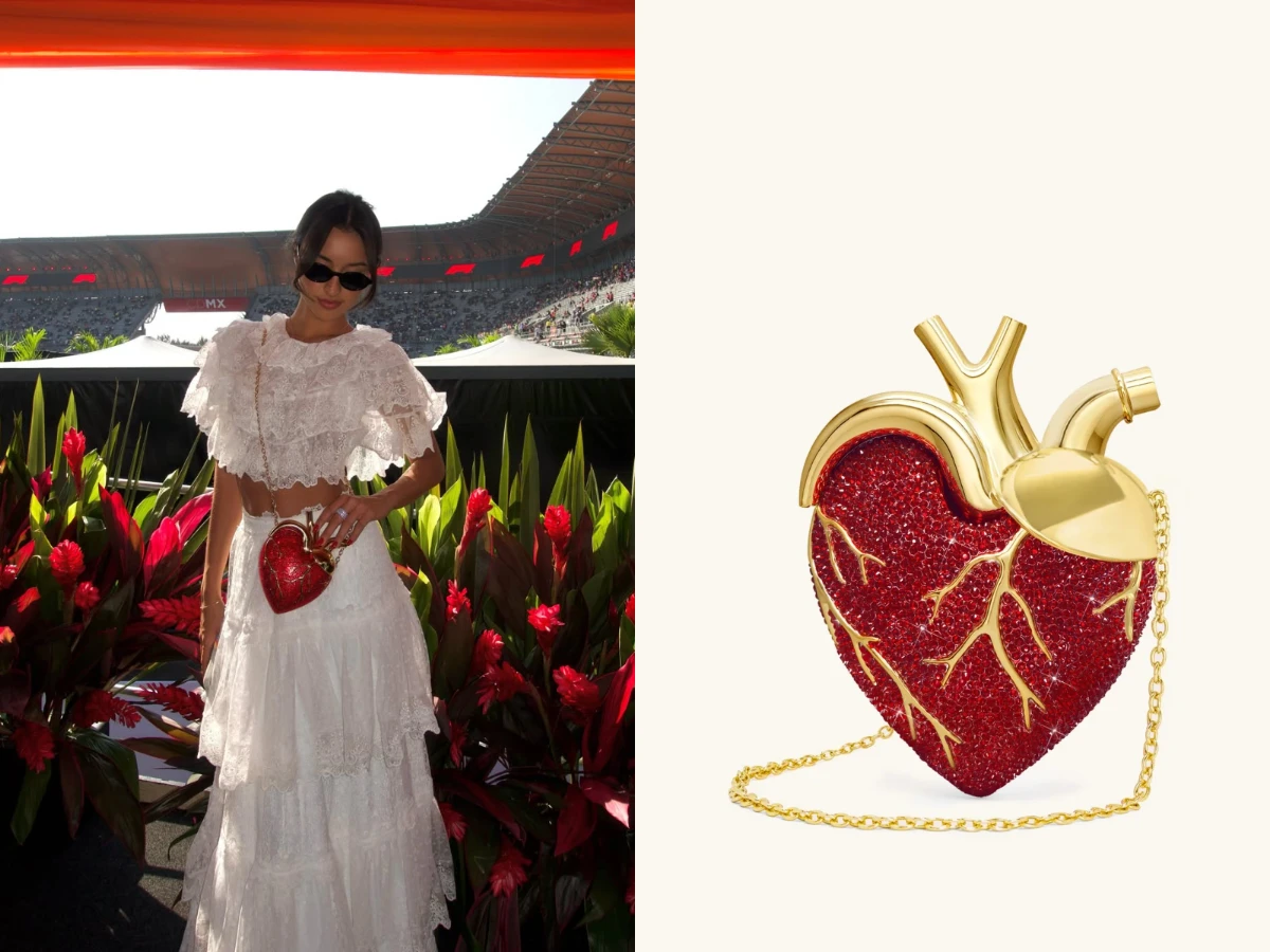 Alexandra Saint Mleux：JW PEI Maren Crystal Heart Bag
