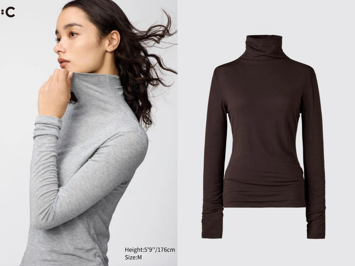 UNIQLO HEATTECH極暖 喀什米爾混紡高領T恤，NT.690