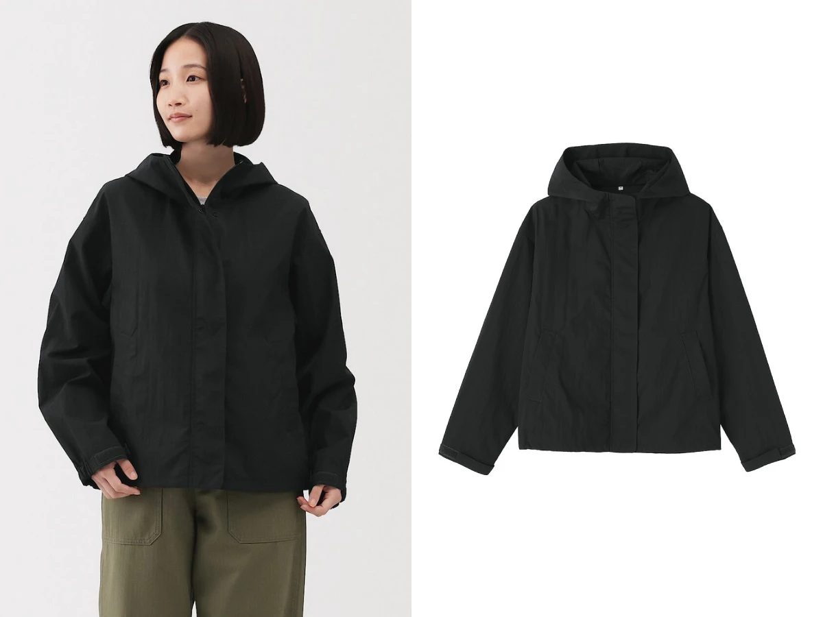 MUJI 撥水加工可攜式連帽外套，NT.1,272