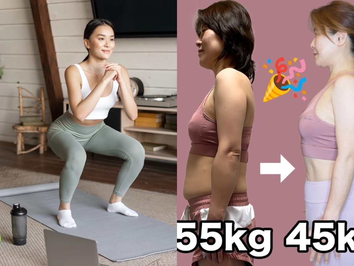 日本女生90kg→48kg不靠節食!宅家「深蹲+1神器」比上健身房瘦更快,從4XL成功穿回S號