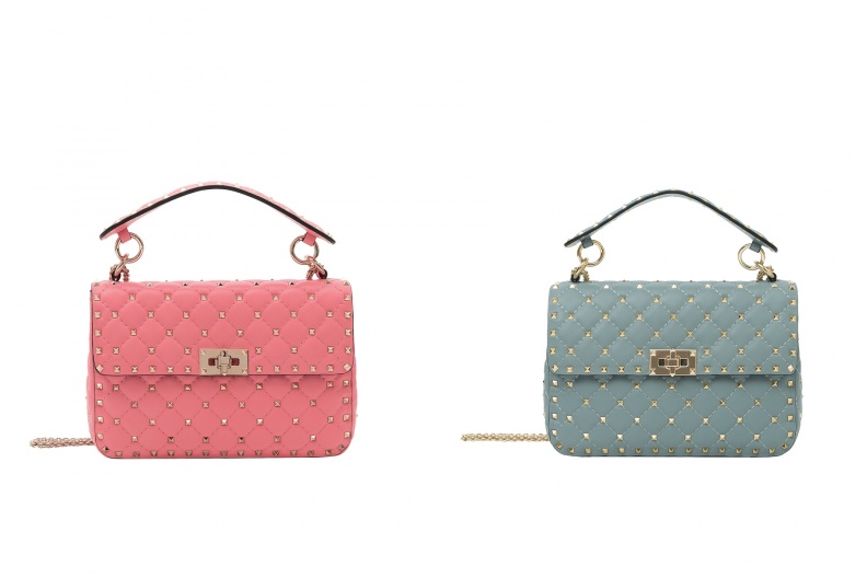 2.Valentino Garavani Rockstud Spike 粉紅色小羊皮鉚釘手袋，NT$80,500.jpg