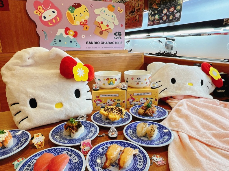 心臟爆擊！超萌三麗鷗家族現身藏壽司，Hello Kitty限定扭蛋、玩偶帶回家