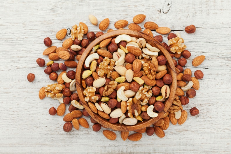 Assorted nuts and snacks