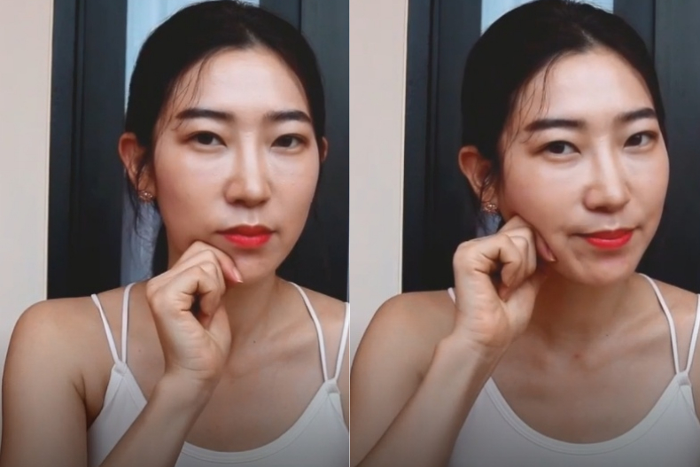 瘦臉瑜珈1-2 - 瘦臉瑜珈1-2.jpg 臉真的變小啦!韓國美教練傳授4招有感瘦臉瑜珈!圓臉妹終於有救了