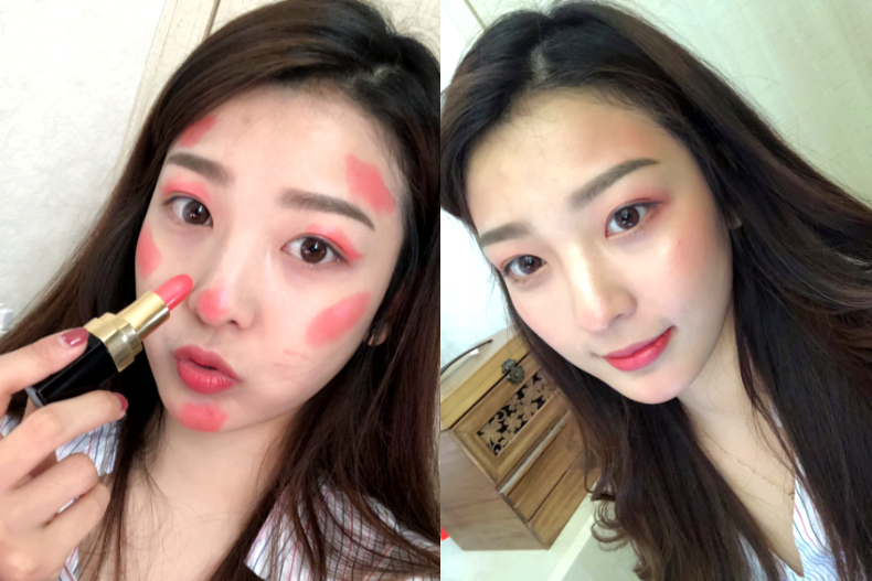 FotoJet - 2019-04-15T121024.452 - FotoJet - 2019-04-15T121024.452.jpg 「一支口紅」搞定全妝!4顏色畫出不同妝容:粉色顯白招桃花