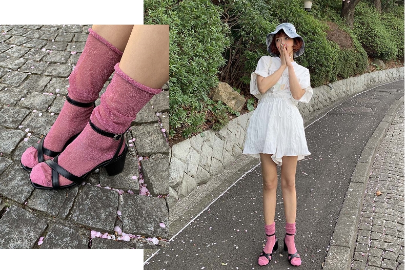 造型多加一雙「糖果襪」，可愛度翻倍！芒果黃穿起來就是萌萌噠～