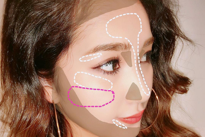 彩妝公式修容打亮 - 彩妝公式修容打亮.jpg 2019最強美妝公式!秒懂「眉毛、腮紅、修容」正確位置在這幾個地方