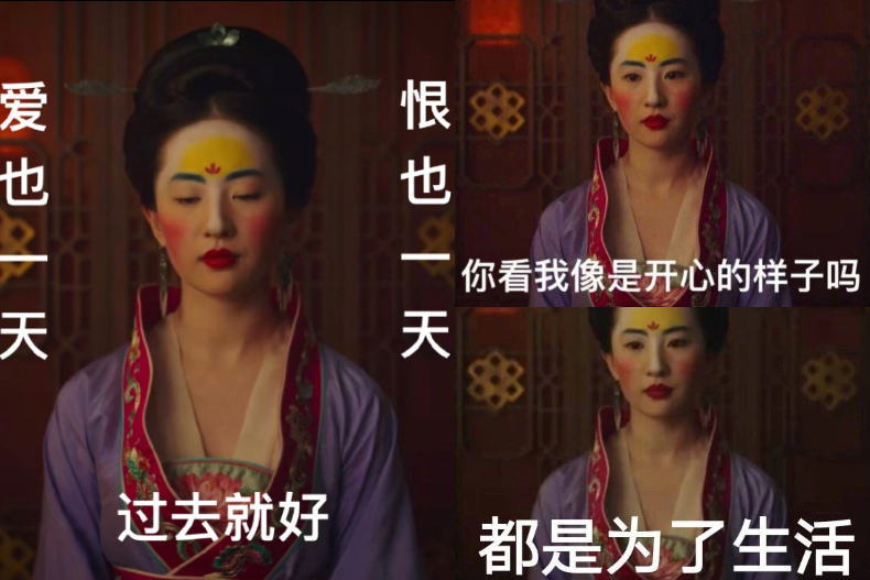 劉亦菲《花木蘭》相親妝讓網友們都崩潰惹～秒被P成各種厭世表情包！