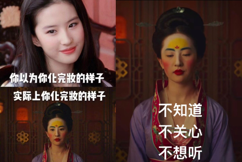 劉亦菲《花木蘭》相親妝讓網友們都崩潰惹～秒被P成各種厭世表情包！