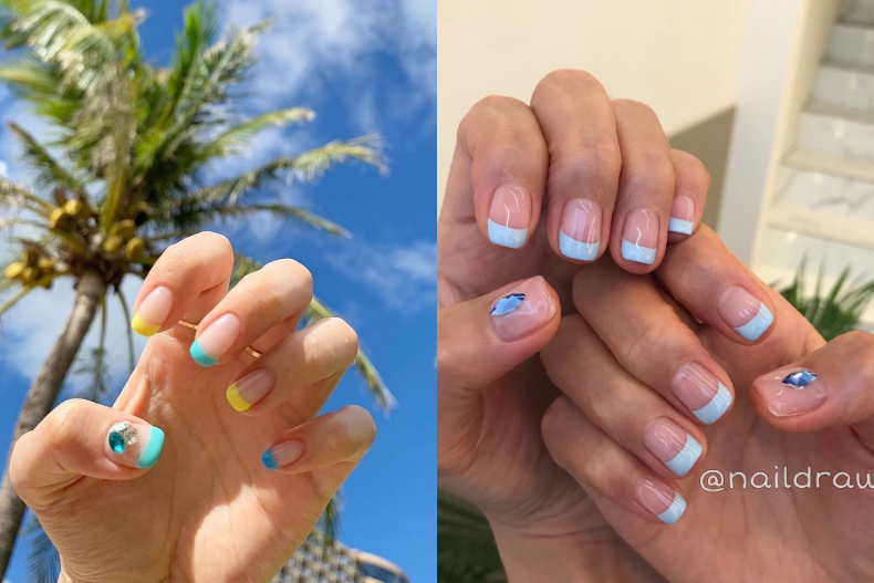 男友牽起手一秒心動！今夏韓妞最夯透明法式搭螢光色指彩，趕緊快跟上