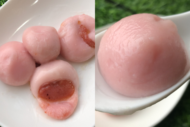 可以吃的粉紅泡泡！粉嫩「草莓煉乳湯圓」狙擊少女心，酸甜滋味又戀愛了