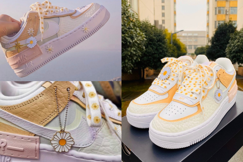 這是什麼仙女球鞋！小紅書爆紅Nike奶油黃AIR FORCE1，小雛菊鞋帶太犯規了