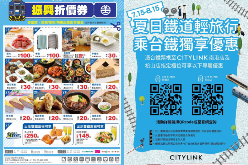 台鐵推「振興三倍券」吃喝購物上百優惠！「滿1000送3000」超划算，搭火車、買便當也通