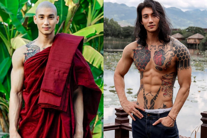 地表最帥和尚!「緬甸水行俠」身高188天菜男模出家,穿上僧服一夕爆紅