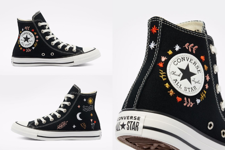 少女心瞬間噴發！4雙「刺繡球鞋」盤點：手繪NIKE勾勾、CONVERSE「花草」限定款登場
