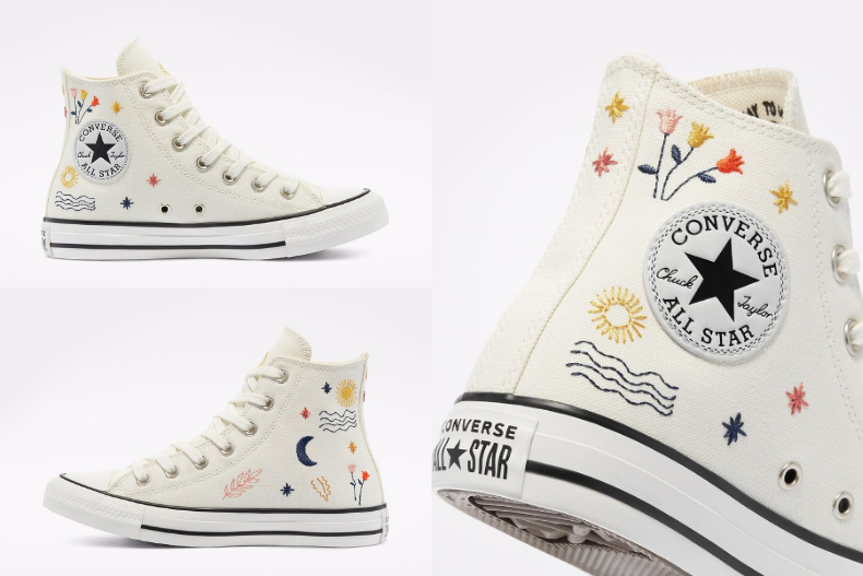 少女心瞬間噴發！4雙「刺繡球鞋」盤點：手繪NIKE勾勾、CONVERSE「花草」限定款登場