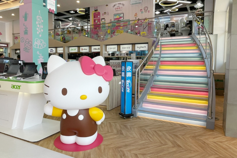 純白青春系「Kitty電鍋」一定要收！全國電子Ｘ三麗鷗首間聯名店，獨家提袋、口罩只送不賣