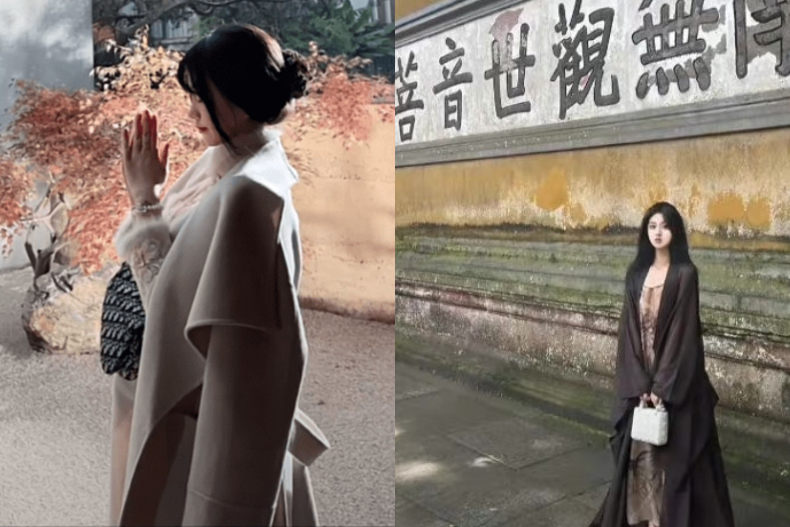 當Dior遇上觀世音？網紅掀「佛媛」熱潮 ，衣著暴露、全身名牌「打卡寺廟」挨批：假佛系真炫富