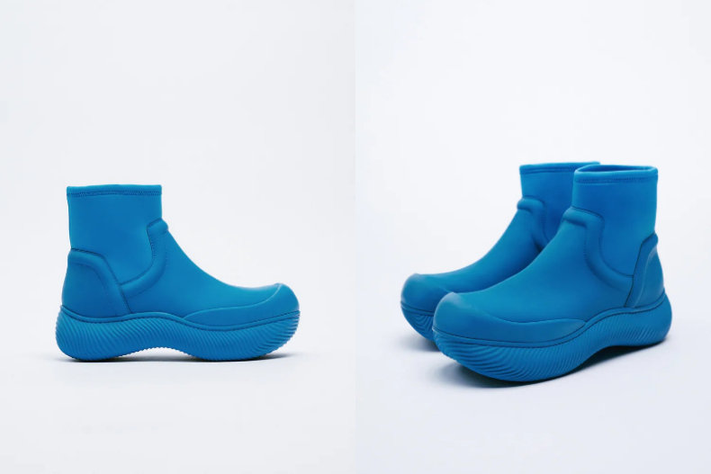▲ZARA 橡膠化拼接踝靴，NT.4,490