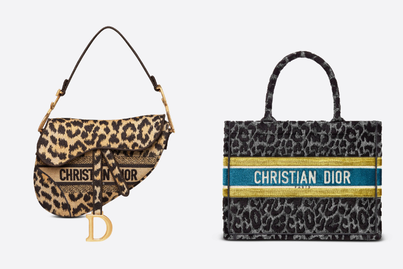 ▲米色Mizza 刺繡SADDLE馬鞍手袋，NT. 130,000；小碼DIOR BOOK TOTE 輕便手袋，NT. NT$110,000。