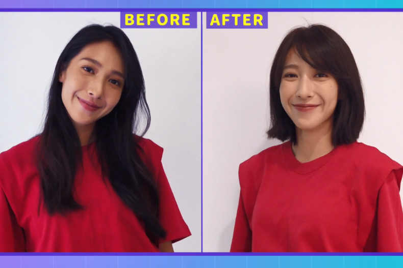 ▲楊晴變髮完成 Before & After