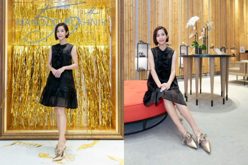 ▲温貞菱出席MANOLO BLAHNIK 50周年黃金膠囊發表會