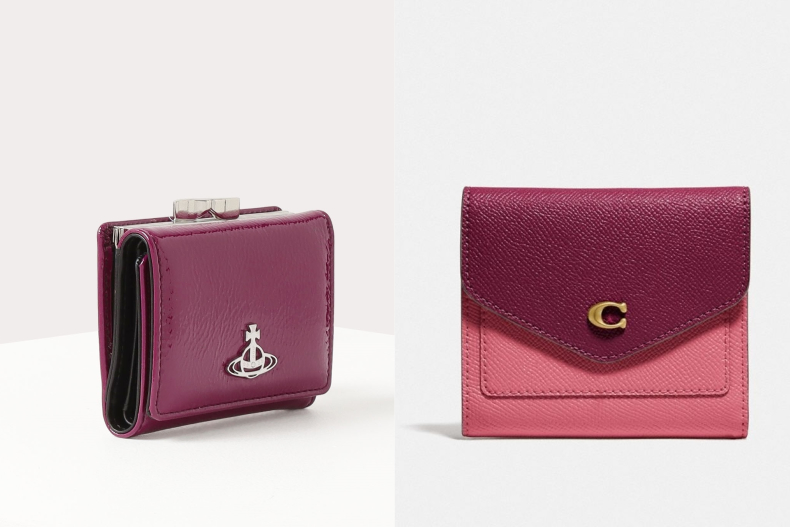 ▲viviennewestwood PAVILLON ，JP.45,100，約NT.11,061；coach　WYN 撞色小型皮夾，NT.2,940（圖片來源：viviennewestwood、coach）