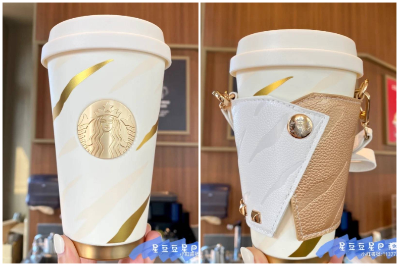 ▲白金虎紋款隨行杯+杯帶