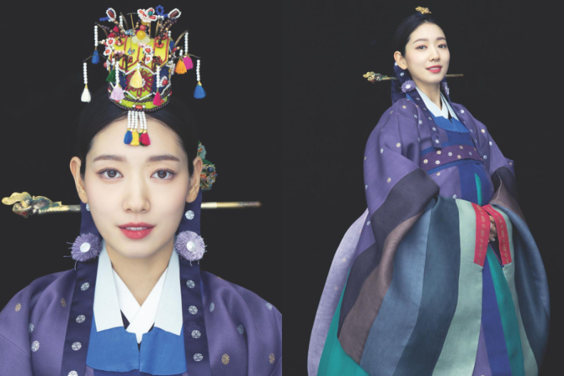▲朴信惠分享韓服婚紗照，孕肚曝光