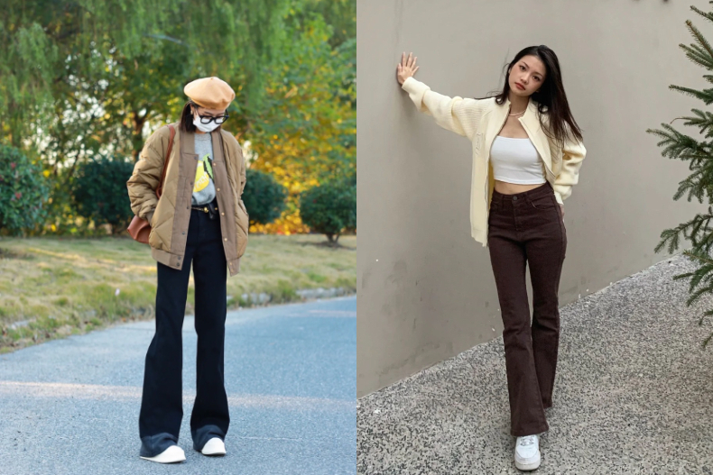 ▲腿粗女生適合小喇叭、寬鬆剪裁的喇叭褲