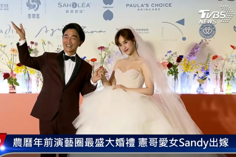 Sandy吳姍儒今結婚啦~250cm公主風婚紗+1500萬鑽飾,憲哥:最漂亮的新娘