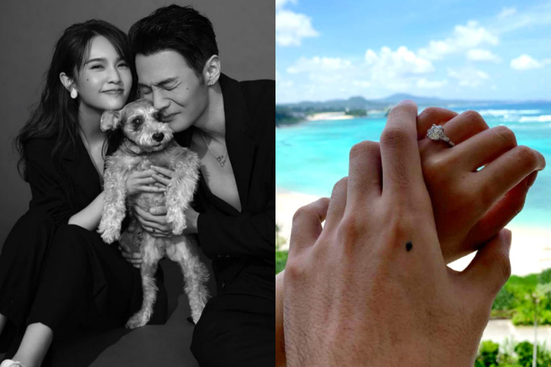 ▲楊丞琳❤李榮浩訂婚戒：HARRY WINSTON Classic Winston™圓形明亮式切工訂婚鑽戒