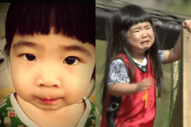 ▲包子妹Grace在《爸爸去哪兒》的可愛模樣