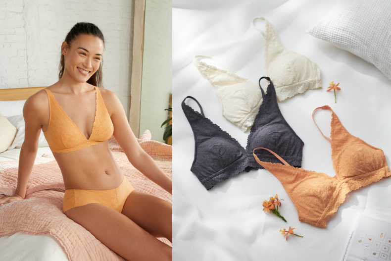 ▲UNIQLO 女裝 無鋼圈美型胸罩(舒適)(深V蕾絲)，NT.790