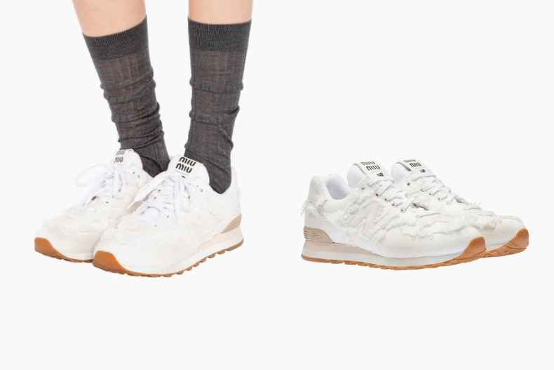 ▲MIU MIU 574 New Balance x Miu Miu牛仔布運動鞋，NT.26,000