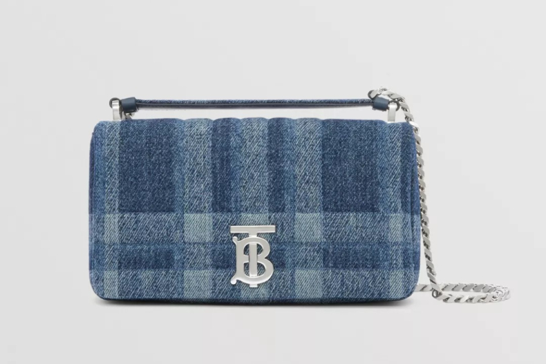 ▲BURBERRY 小號絎縫牛仔蘿納包