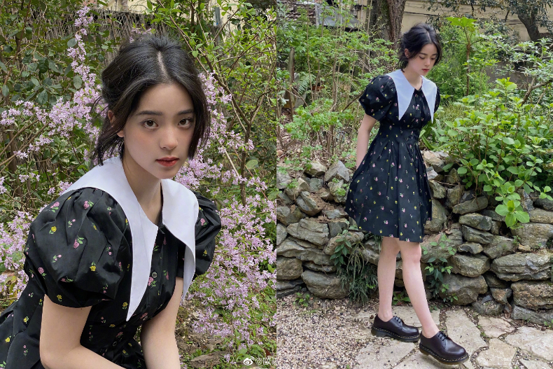 尷尬了…歐陽娜娜「黑色碎花洋裝」撞衫4千年神顏，造型師愣：她太沒記憶點！