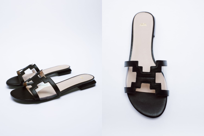 ▲ZARA 透明塑料平底涼鞋，NT.1,290