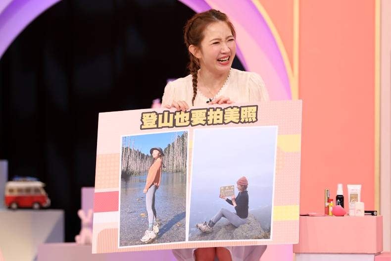 ▲謝忻分享登山又累又爆汗也是要拍美照